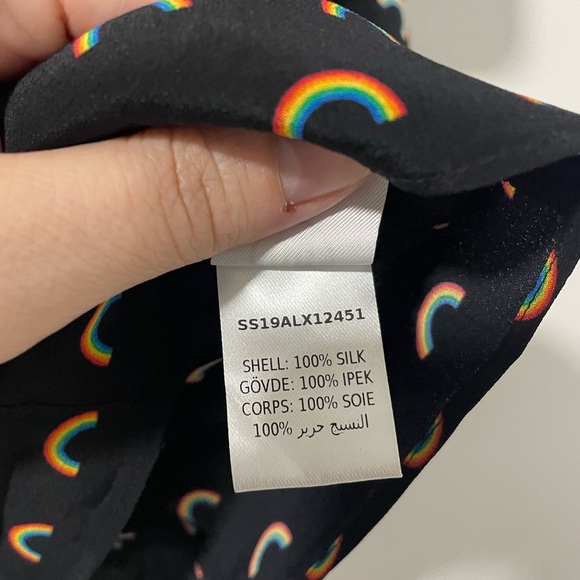 #96-OPENING CEREMONY- silk blouse with mini rainbow print - Picture 6 of 6